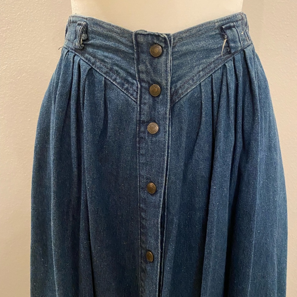 Jordache-Basics Vintage Denim Snap Button Skirt